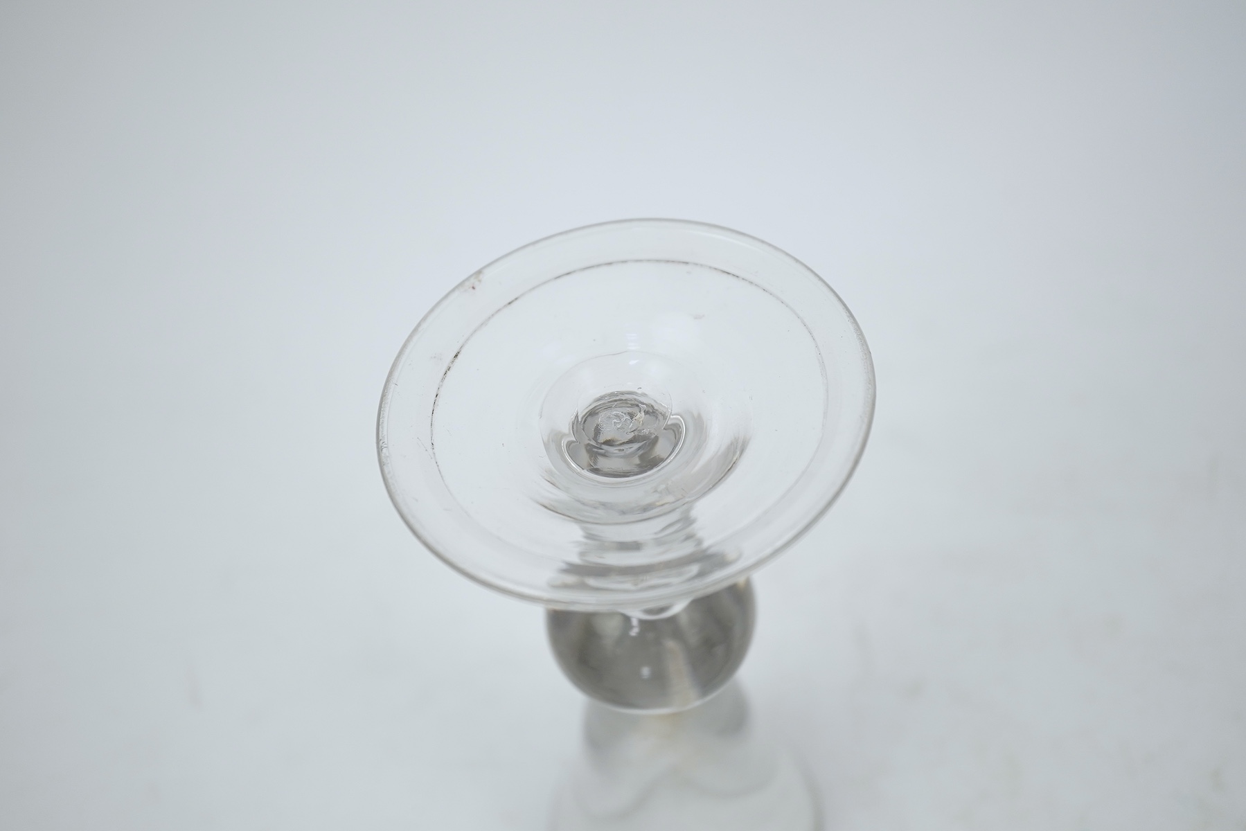 A heavy baluster toastmaster's glass, circa 1715-1720